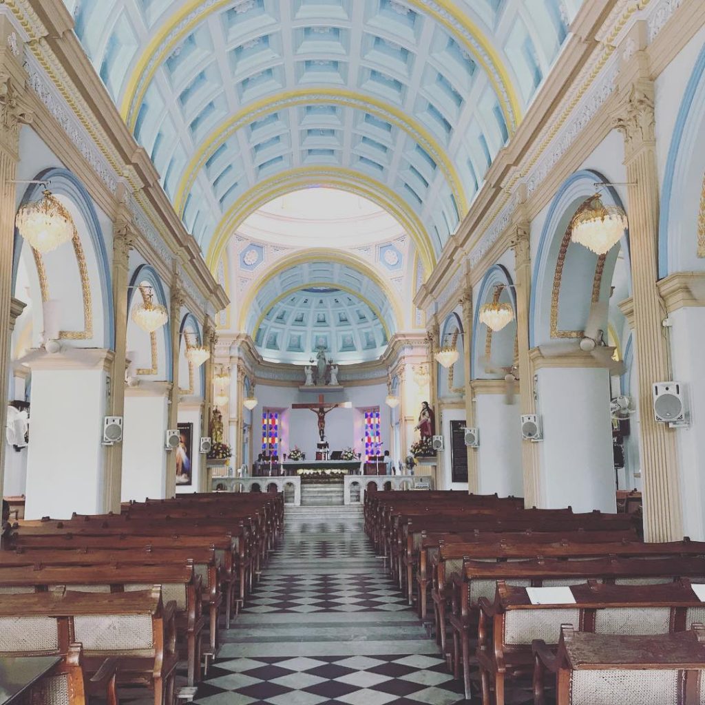 Beautiful our Lady of Angels Church that we visited in 2018 in Pondicherry