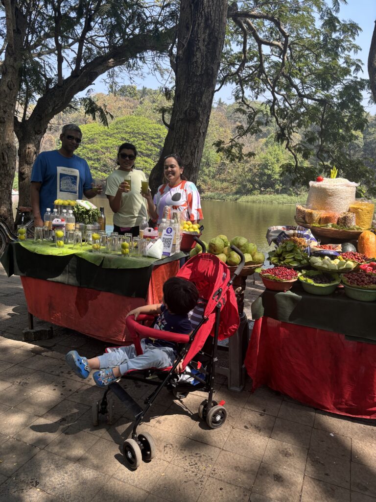 Enjoying a refreshing glass of Lime Juice at Borivali National park